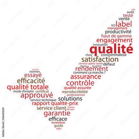 Nuage de Tags QUALITE coche symbole icône bouton satisfaction Stock