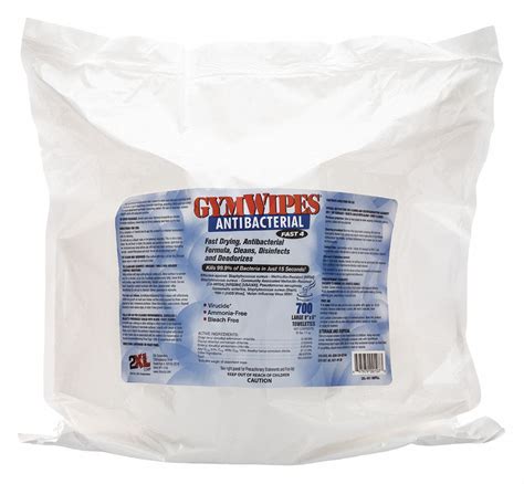 2xl Bag 700 Ct Container Size Antibacterial Gym Wipes 60ju01