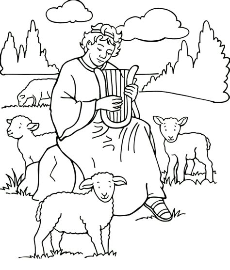 David The Shepherd Coloring Page - Coloring Home