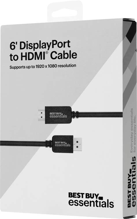 Best Buy Essentials 6 DisplayPort To HDMI Cable Black BE PCDPHD6