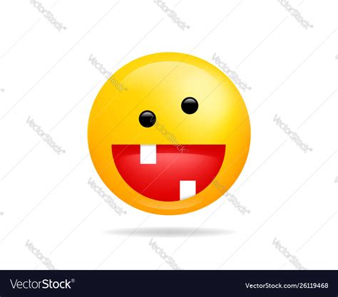 Emoji smile icon symbol crazy smiley face yellow Vector Image