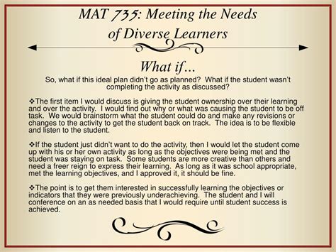 Ppt Mat 735 Meeting The Needs Of Diverse Learners Powerpoint Presentation Id6849035