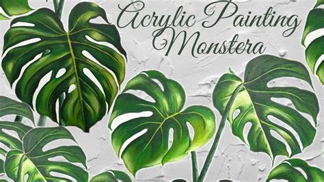 Monstera Leaves Painting Easy Acrylic Painting For Beginners