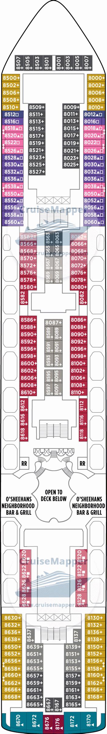Norwegian Star deck 8 plan | CruiseMapper