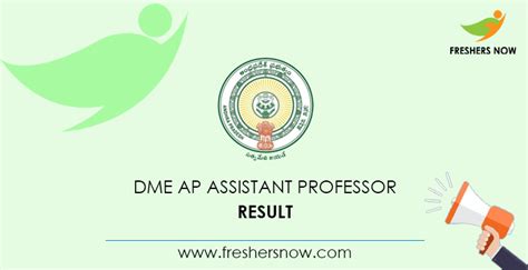 Dme Ap Assistant Professor Result Released