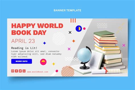 Premium Vector Flat World Book Day Horizontal Banner