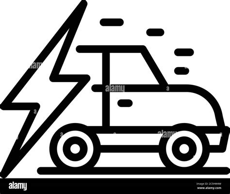 Electric Car Icon Outline Style Stock Vector Image And Art Alamy