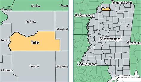 Tate County, Mississippi / Map of Tate County, MS / Where is Tate County?