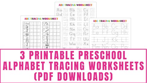 Printable Preschool Tracing Worksheets Alphabet