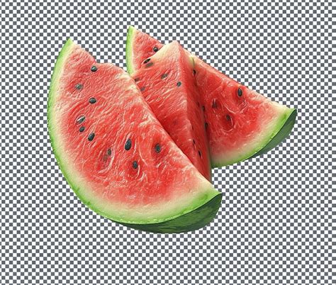 Premium PSD Refreshing Watermelon Slices Isolated On Transparent