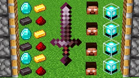 All Ores Netherite Sword Herobrine Head Beacon Youtube