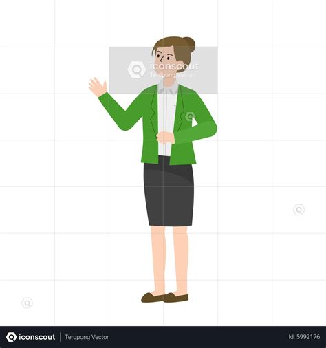 Business woman waving hand Animated Illustration download in JSON ...