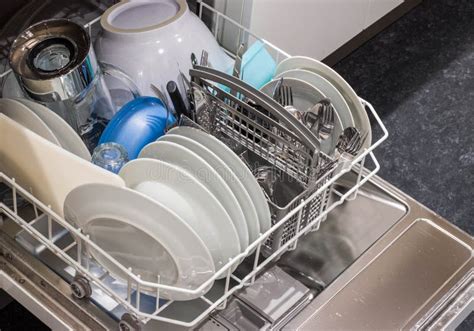 Open Dishwasher with Clean Dishes Stock Image - Image of dish, dirty: 113171995