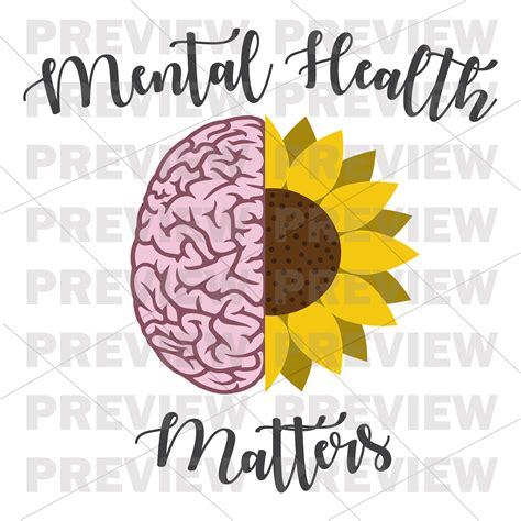 Mental Health Matters Svg Jpeg Png Brain Sunflower Etsy Finland