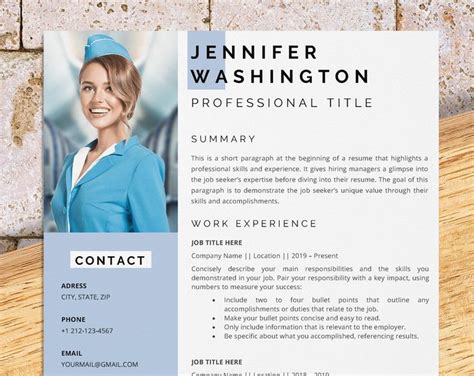 Flight Attendant Resume Template For Word Stewardess Resume Aviation Resume Airport Resume