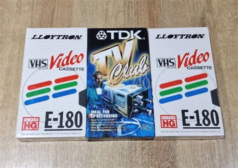 Tdk Tv Club 240 Vhs Blank Video Cassette Tape 2x Lloytron E 180 Tapes