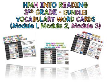 HMH Into Reading 3rd Grade Modules 1 3 Vocabulary Word Wall Cards Bundle