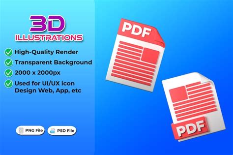 Tipo de archivo pdf representación 3d sobre fondo transparente diseño