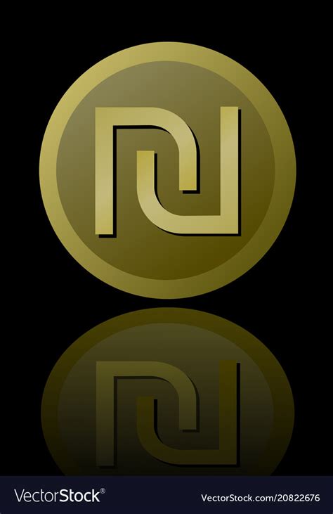 Israeli currency shekel symbol elegant Royalty Free Vector