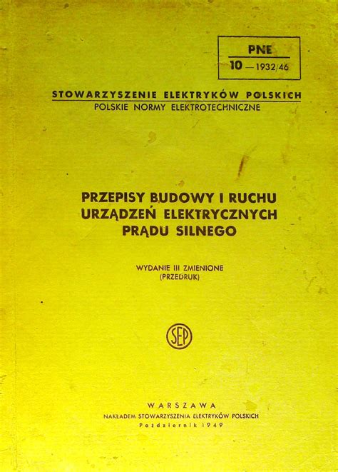 Przepisy Budowy I Ruchu Urz Dze Elektrycznych Pr Du Silnego Barbara