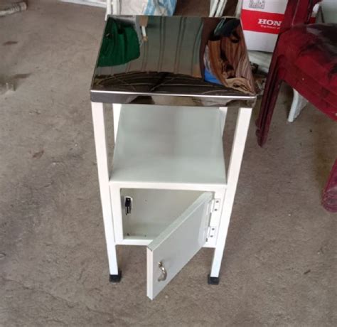 Polished Metal Hospital Bedside Locker Feature Fine Finished Hard