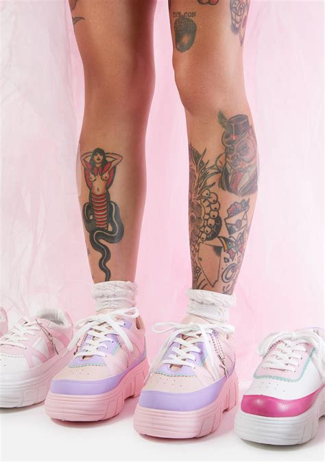 Koi Footwear Pink Aiya Platform Sneakers Dolls Kill