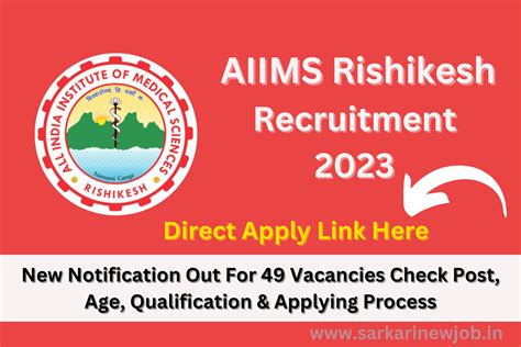 Aiims Rishikesh Recruitment New Notification Out For Vacancies