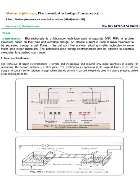 ELECTROPHORESIS AND ITS TYPES | PDF