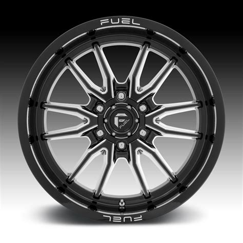 Fuel Clash D Gloss Black Milled Custom Truck Wheels Rims D