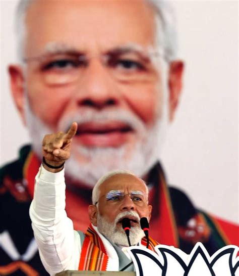 Prime Minister Narendra Modi During An Election Rally For Lok Sabha Polls