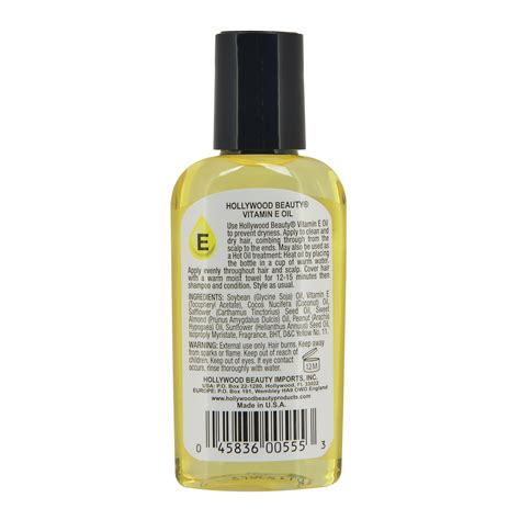 Hollywood Beauty Vitamin E Hair Oil 2 Fl Oz Dry Hair Unisex