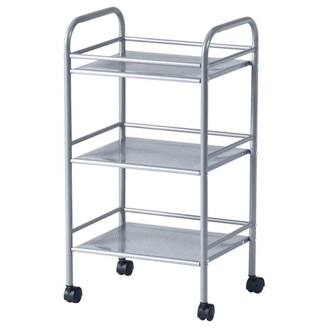 Draggan Trolley Silver Colour 41x32x75 Cm Ikea