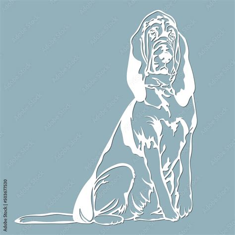 Bloodhound Vector Isolated Illustration For Laser Cutting Stock