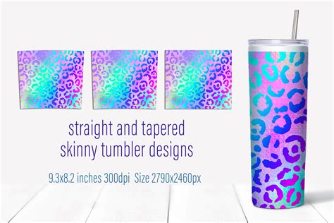 Rainbow Leopard Print Tumbler Sublimation Oz Wrap Design By Shuneika