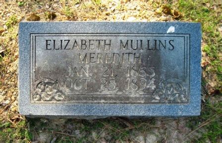 Elizabeth Mullins Meredith Memorial Find A Grave