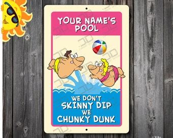 Skinny Dip Pool Sign Etsy