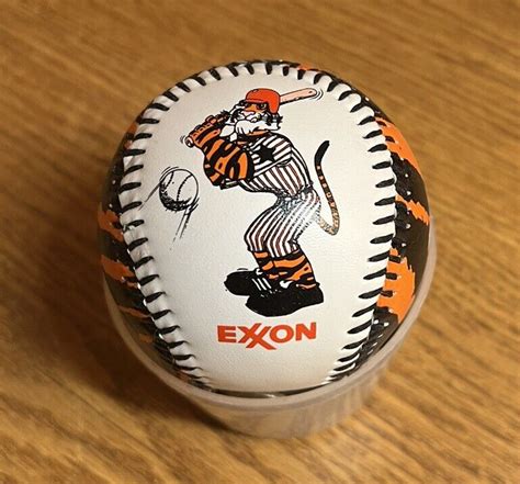 Exxon Gasoline Tiger Mascot Striped Collectors Ball In Clear Box Ebay