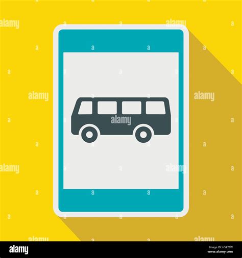 Bus Stop Sign Icon In Flat Style Stock Vector Image And Art Alamy