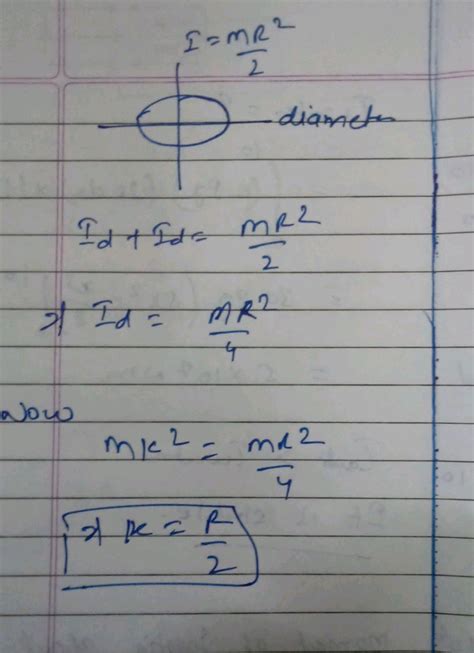 The Radius Of Gyration Of A Uniform Disc About A Line Perpendicular To