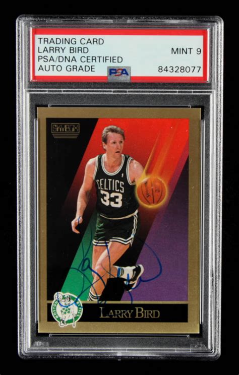 Larry Bird Signed 1990 91 SkyBox 14 PSA Encapsulated Pristine Auction