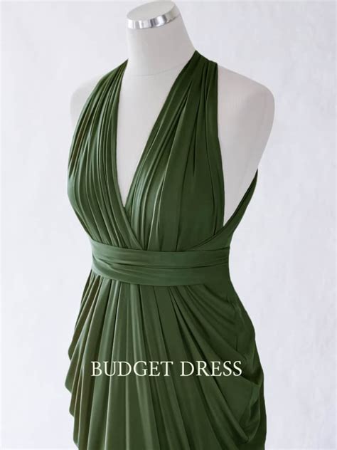 Olive Green Infinity Bridesmaid Dress Multi Way Maxi Prom Dress Twist