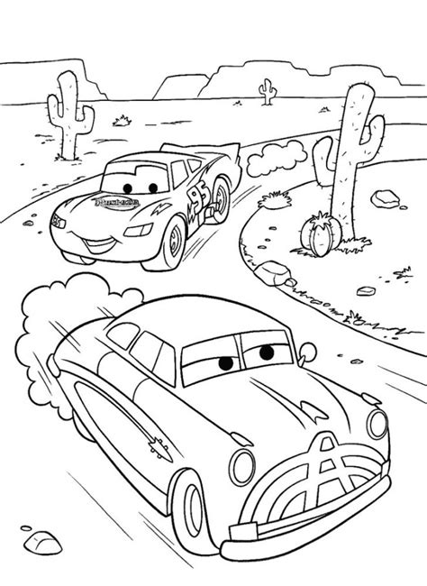 Coloriage Flash Mcqueen En Poursuite Disney Dessin Gratuit Imprimer