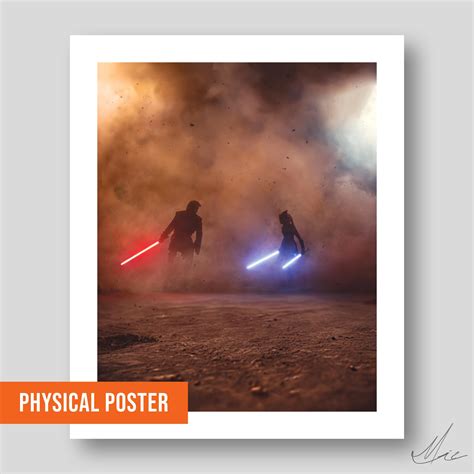 Anakin Vs Ahsoka Poster/art Print star Wars Art of Ahsoka Vs Anakin ...