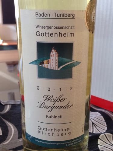 Gottenheim Baden Tuniberg Weisser Burgunder Kirchberg Vivino US