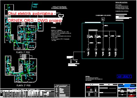 Okul Elektrik Ayd Nlatma Dwg Projesi Autocad Projeler