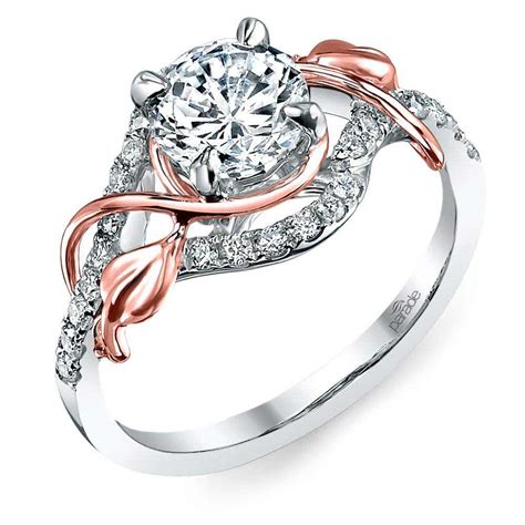 Rose And White Gold Engagement Ring | Vine Design