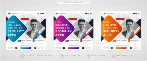 Premium Vector | Security application development post design template