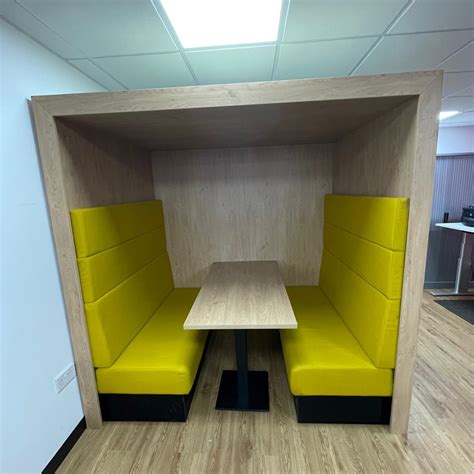 Wooden Booth with Yellow Seating U-BT-Y-03 | ORS UK