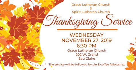 Thanksgiving Service, Nov 27 • Grace Lutheran Church