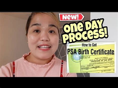 New Process Sa Pagkuha Ng Psa Birth Certificate October Youtube